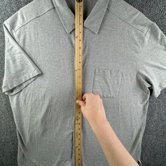 Polo Ralph Lauren RAYON COTTON STRETCH Short Sleeve Button Up Shirt Gray XL - Picture 2 of 11
